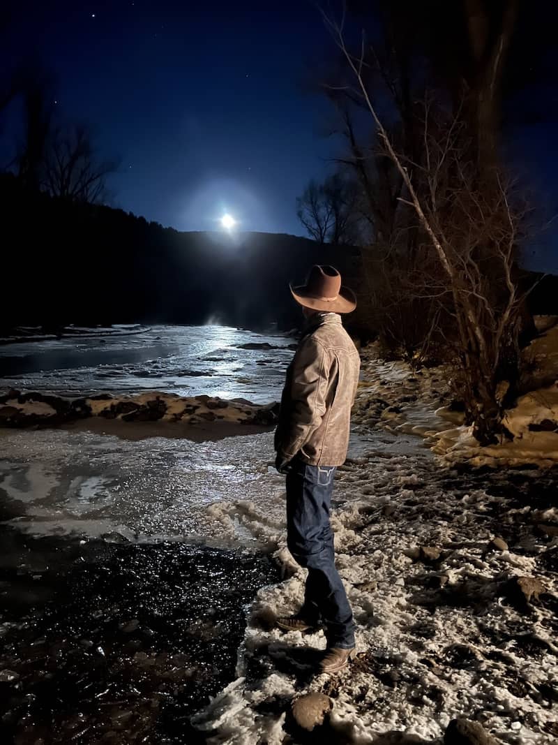 Moonlight at Rainbow Trout Ranch in Colorado