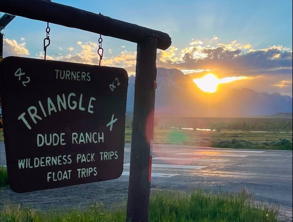 Sunset views at Triangle X Ranch in Jackson Hole WY